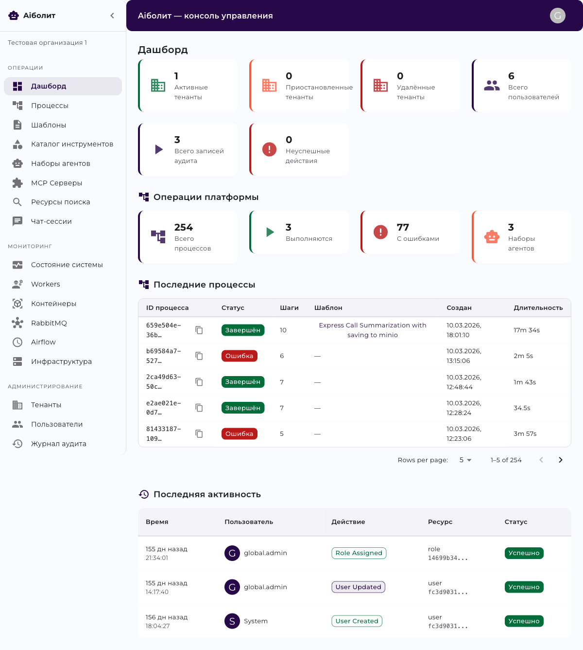 Консоль управления